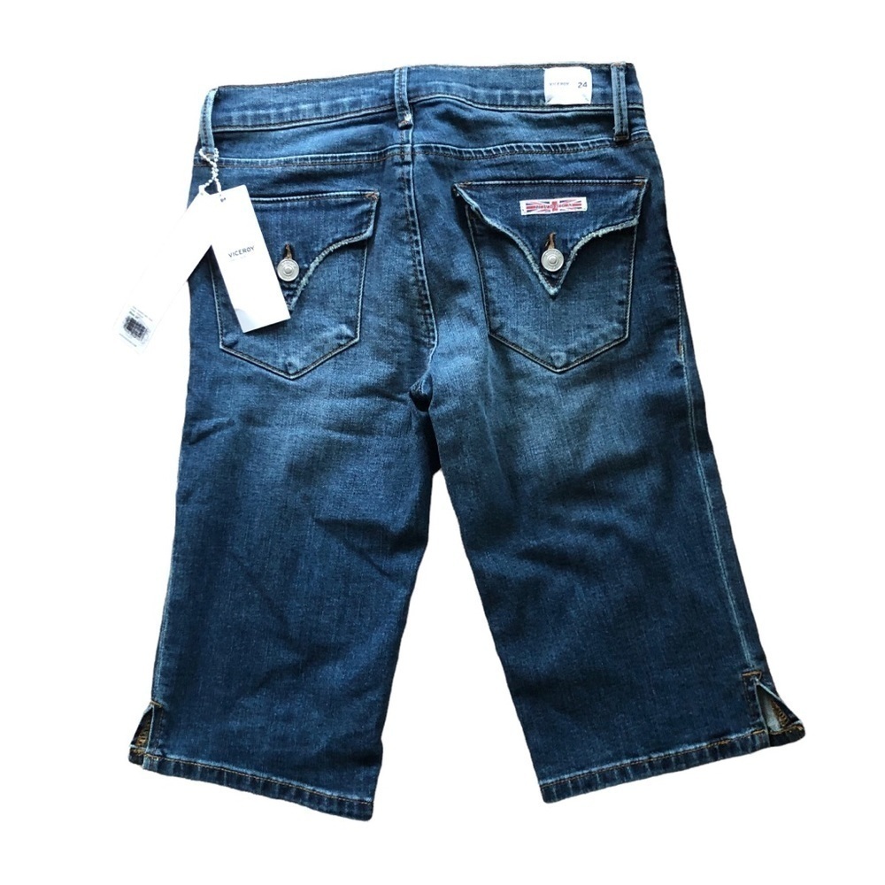 Hudson Viceroy Denim Knee Bermuda Jorts Shorts Visalia Sz. 24X13โ Pockets NWT